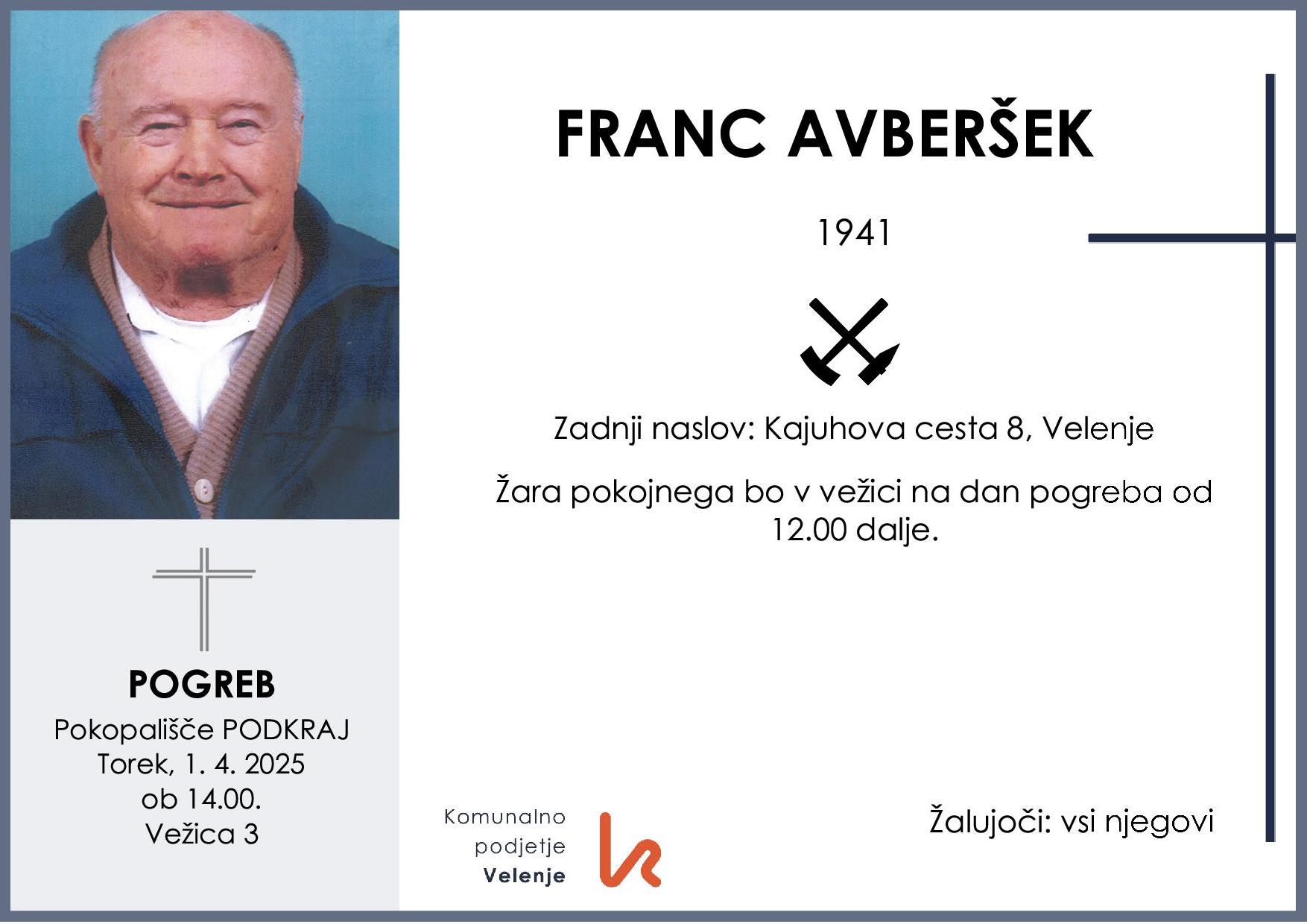 FRANC AVBERŠEK 19411