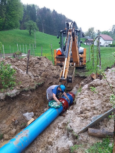 Popravilo okvare na odvodu iz vodohrana RZ Hartl