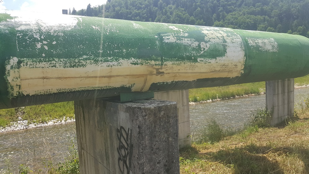Obnova magistralnega vrocevoda Pohrastnik pred obnovo