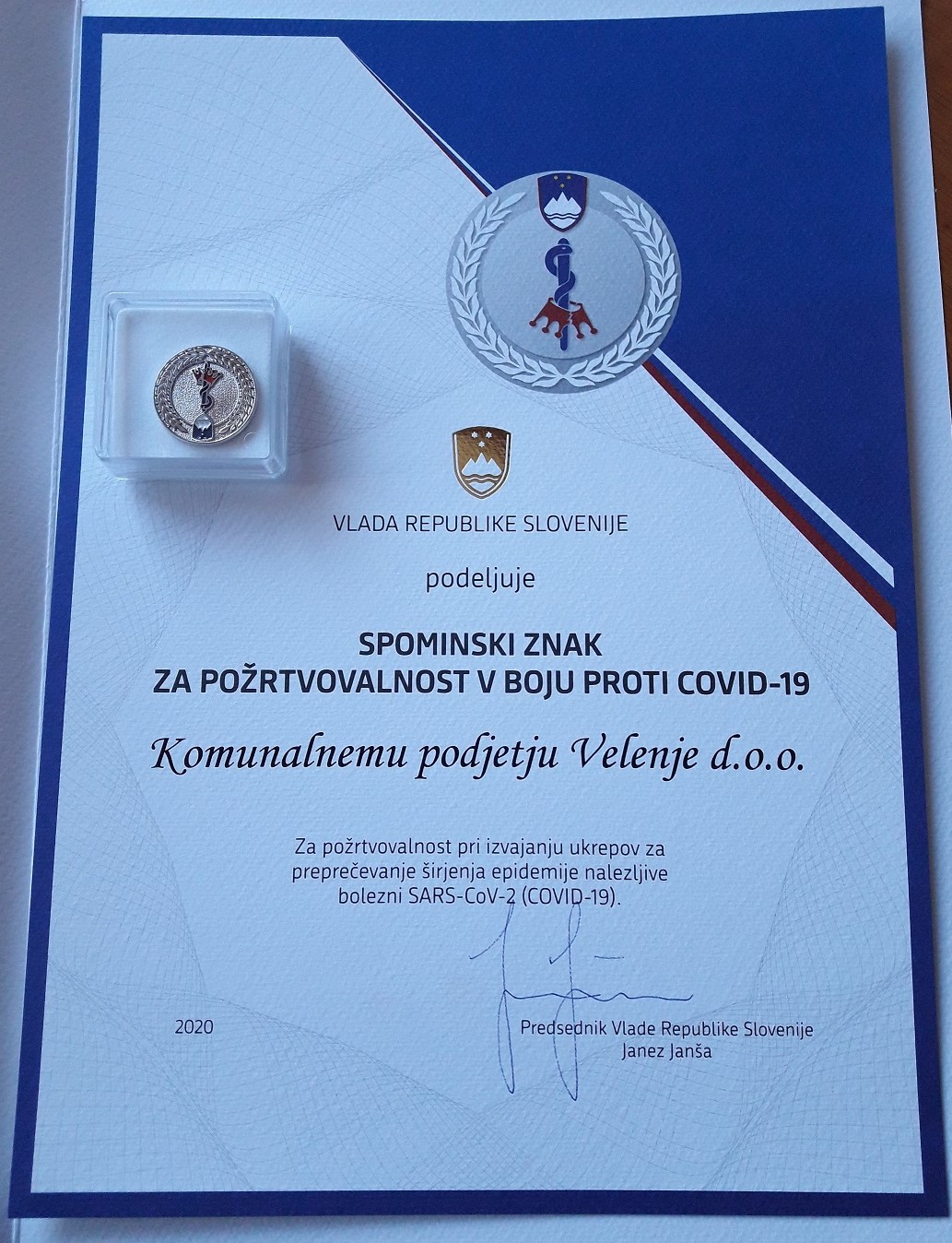 Spominski znak Vlada RS 1.10.2021