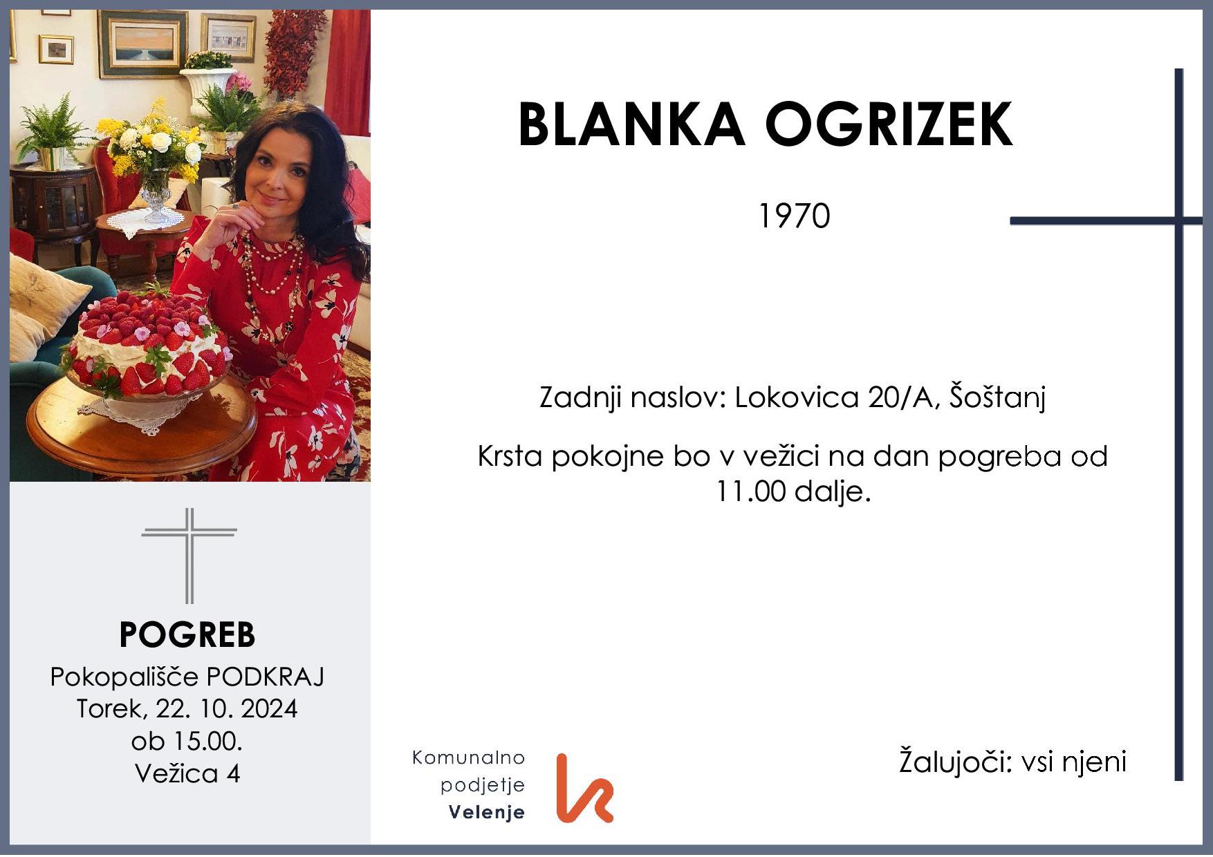 Ogrizek Blanka 1970 1