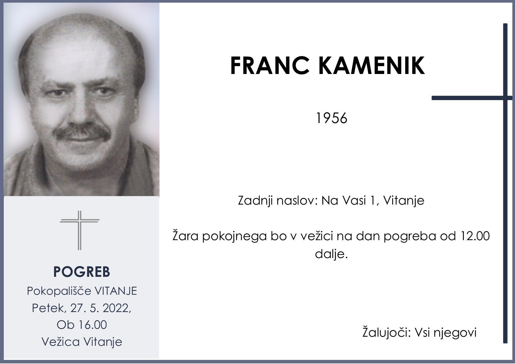 OsmrtnicaKamenikFranc1956