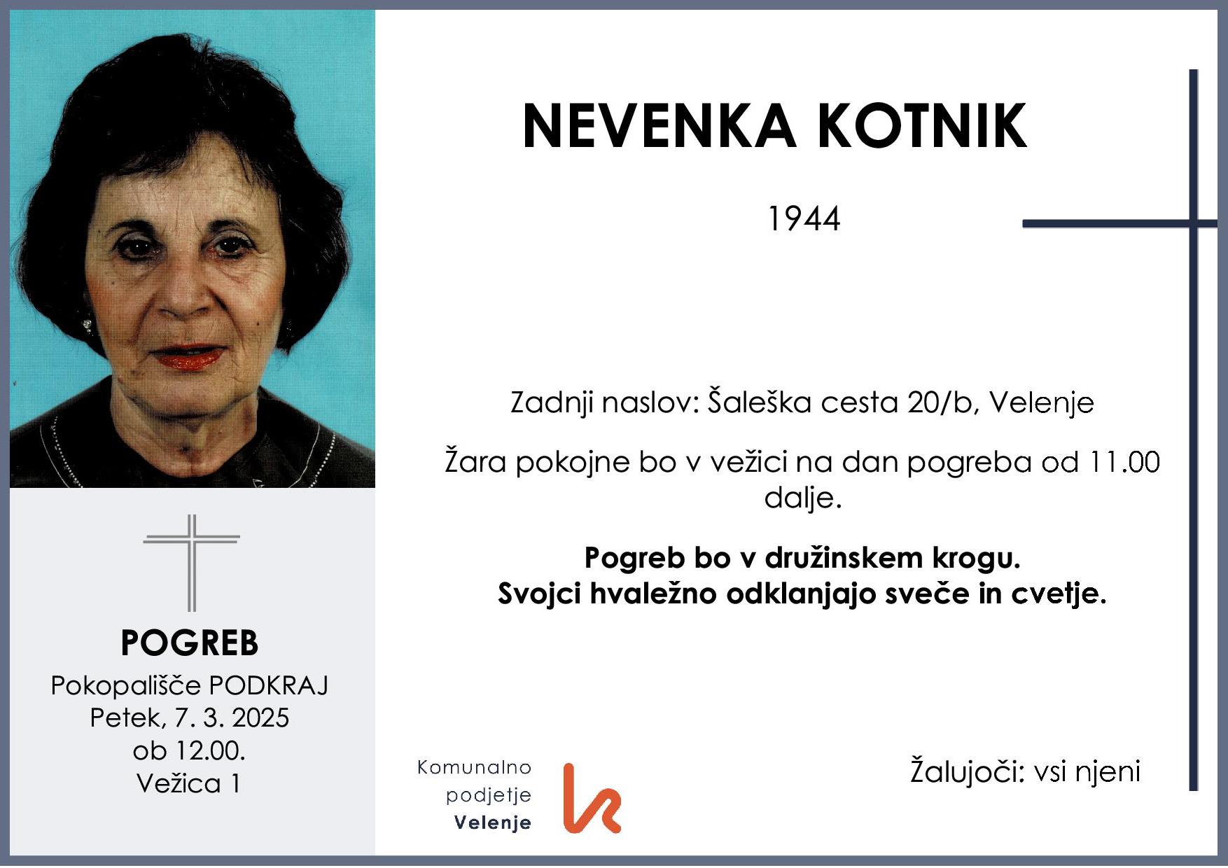 OsmrtnicaKotnikNevenka1944