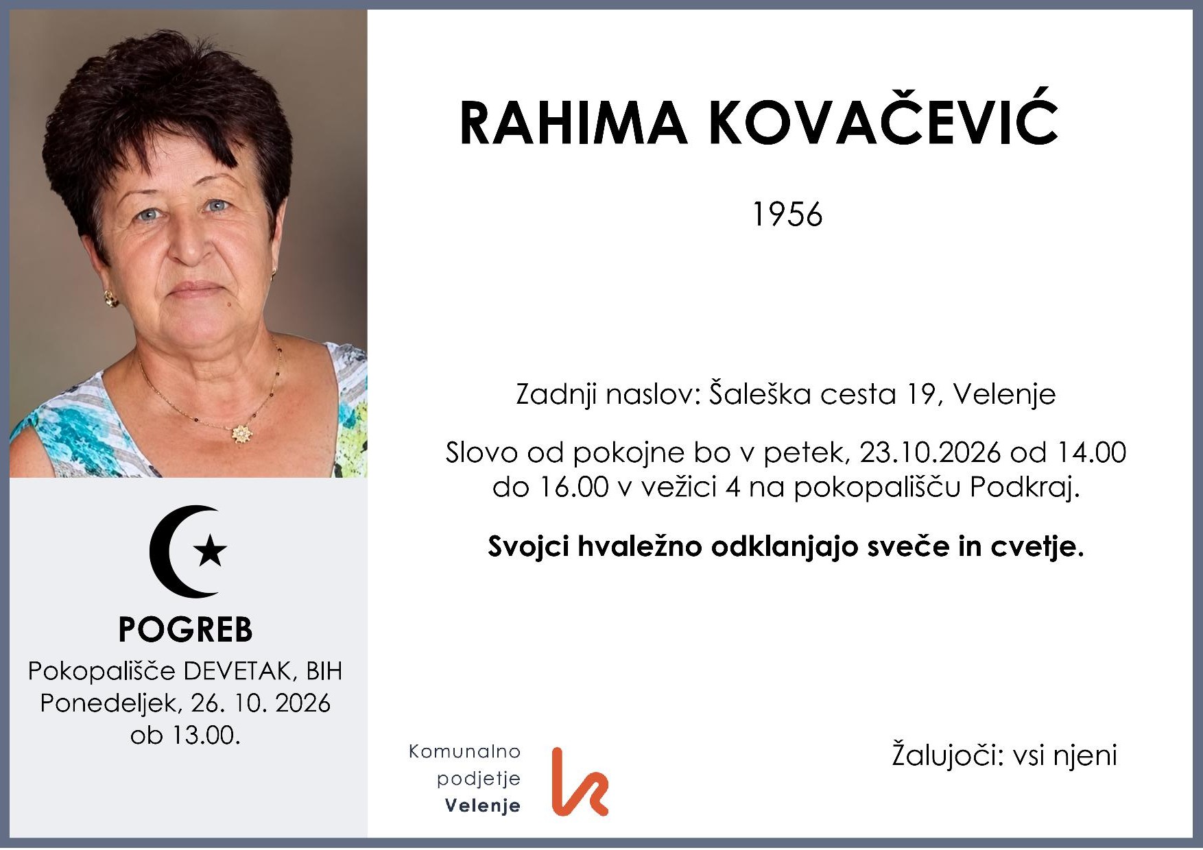 OsmrtnicaKovačevićRahima1956 