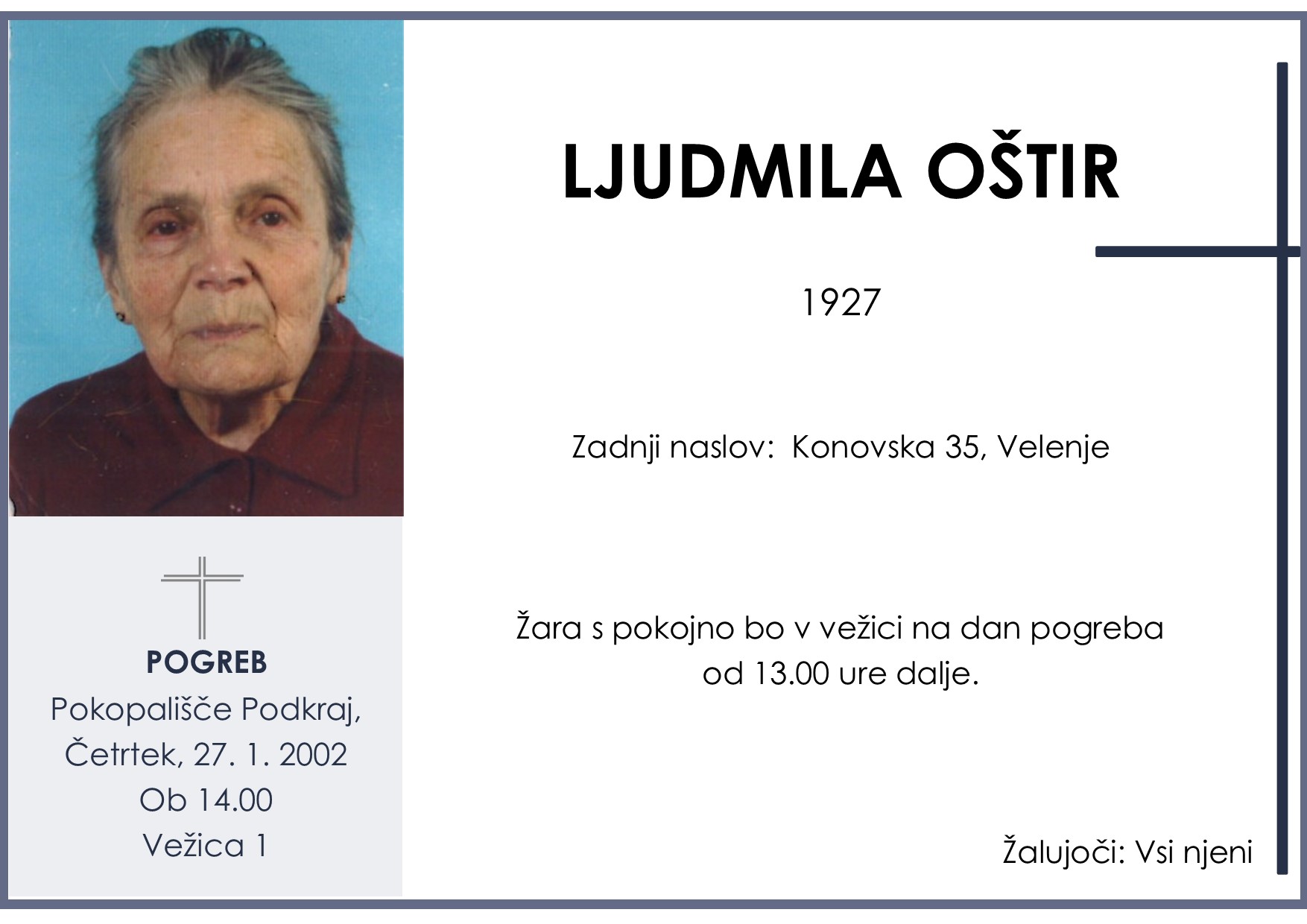 Oštir Ljudmila 1927