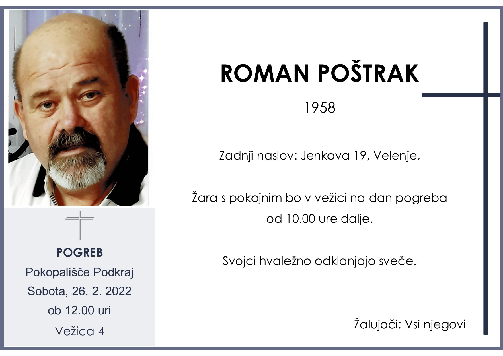 Poštrak Roman 1958