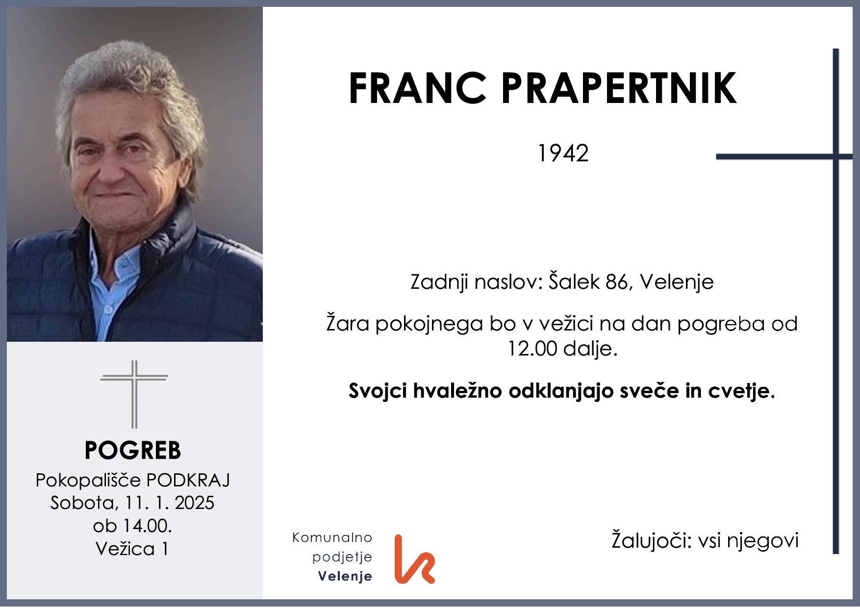 Prapertnik Franc 1942 1