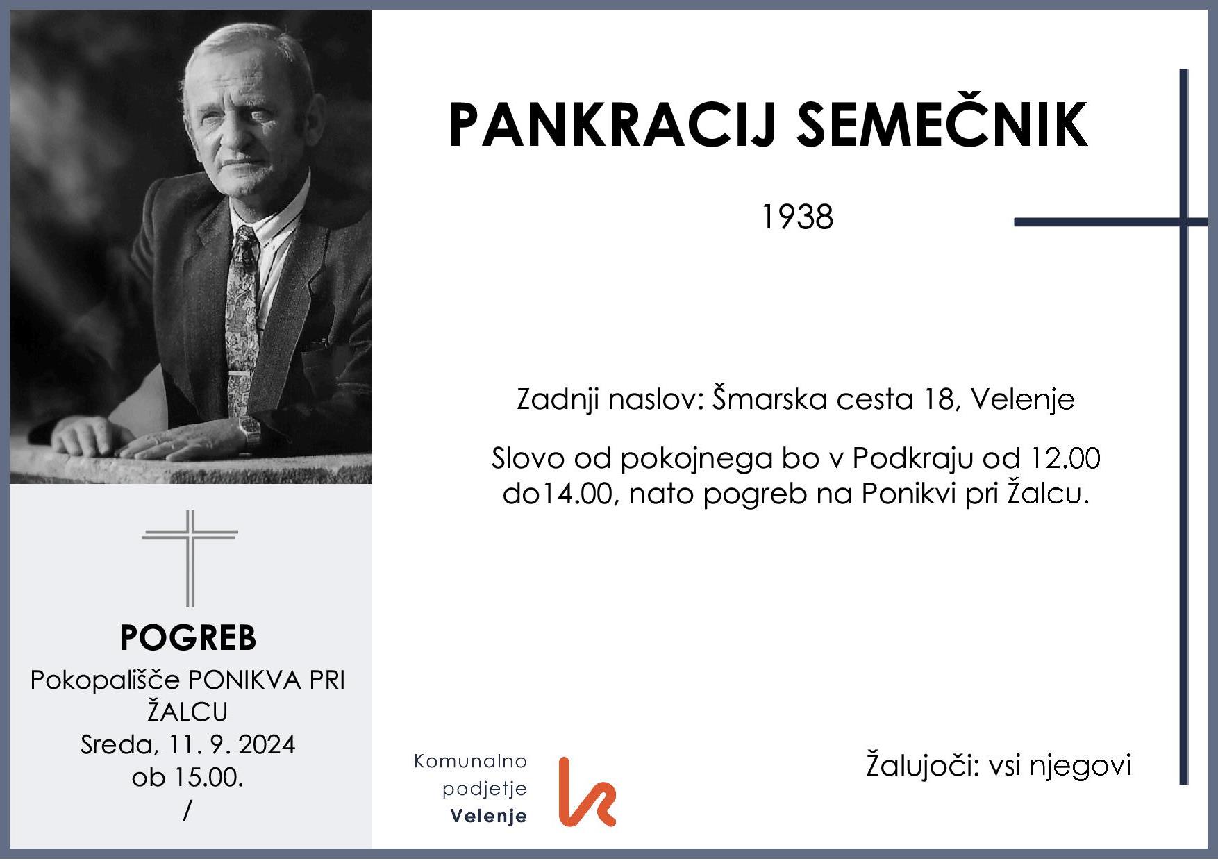 Semečnik Pankracij 1938 1