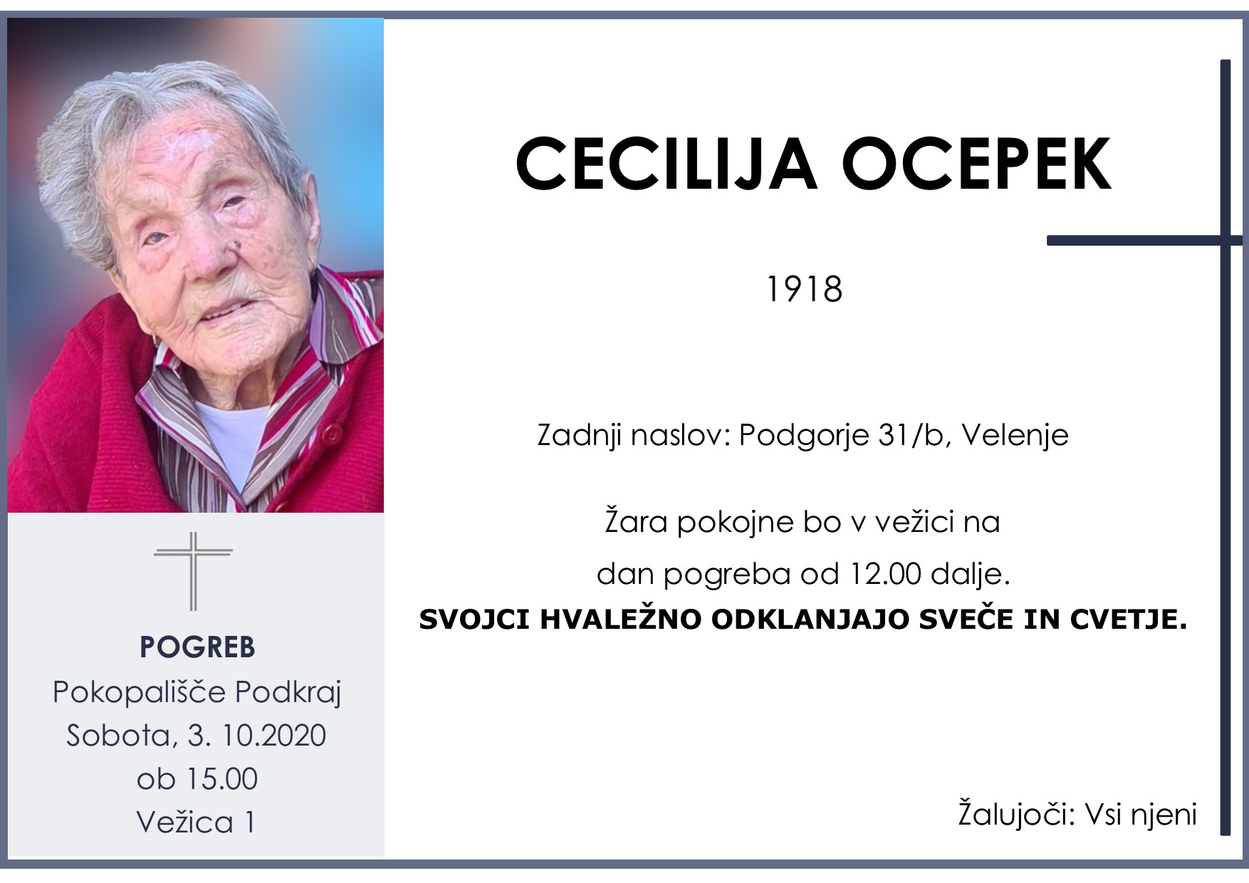 cecilija ocepek 1918